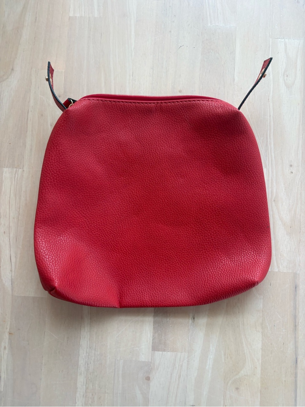 Women's Red Leather Crossbody Bag - Unbranded